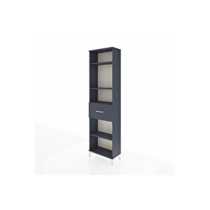 Arges Dolap 4 Raflı Tek Çekmeceli 60x30x221 Antrasit-antrasit