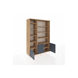 Hyperion Dolap 10 Raflı 3 Kapaklı 132x44x195 Çam-antrasit/çam