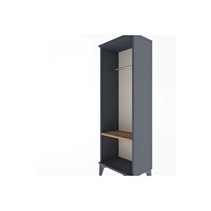 Arges Dolap Tek Raflı Tek Askılı 44x30x134 Antrasit-çam