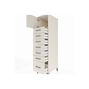 Kronos Dolap Tek Raflı 7 Çekmeceli Tek Kapaklı 44x59x182 Aytaşı-aytaşı