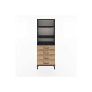 Arges Dolap 2 Raflı 4 Çekmeceli 60x30x163 Antrasit-çam