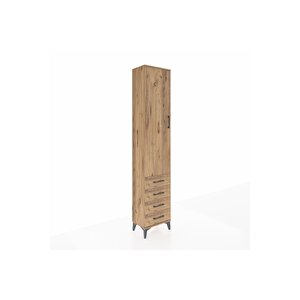 Arges Dolap 4 Raflı 4 Çekmeceli Tek Kapaklı 44x30x221 Çam-çam