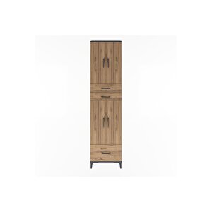 Arges Dolap 5 Raflı 3 Çekmeceli 4 Kapaklı 60x30x243 Antrasit-çam