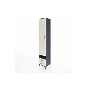 Hyperion Dolap 6 Raflı 2 Çekmeceli Tek Kapaklı 44x44x243 Antrasit-aytaşı