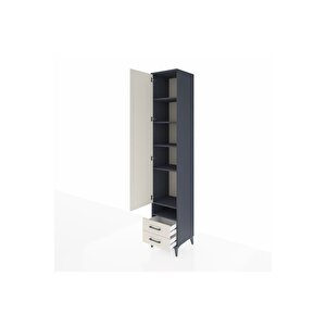 Hyperion Dolap 6 Raflı 2 Çekmeceli Tek Kapaklı 44x44x243 Antrasit-aytaşı