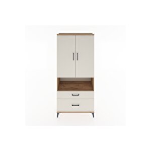 Hyperion Dolap 4 Raflı 2 Çekmeceli 2 Kapaklı 88x44x195 Çam-aytaşı