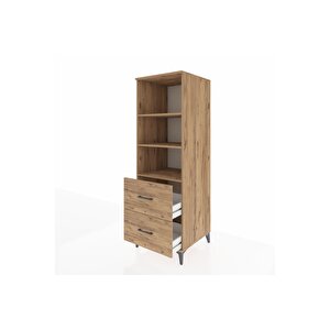 Kronos Dolap 3 Raflı 2 Çekmeceli 60x59x182 Çam-çam
