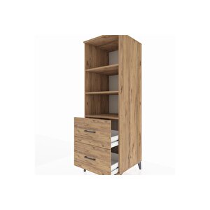 Kronos Dolap 3 Raflı 2 Çekmeceli 60x59x182 Çam-çam