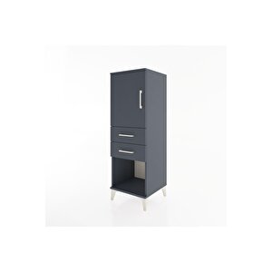 Hyperion Dolap 2 Raflı 2 Çekmeceli Tek Kapaklı 44x44x134 Antrasit-antrasit