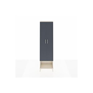 Arges Dolap 3 Raflı 2 Kapaklı Tek Askılı 60x30x221 Aytaşı-antrasit