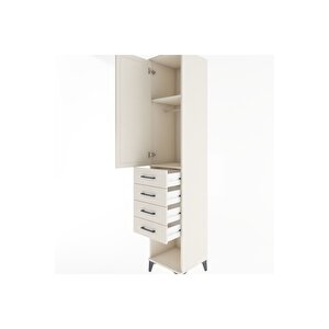 Hyperion Dolap 2 Raflı 4 Çekmeceli Tek Askılı 44x44x221 Aytaşı-aytaşı