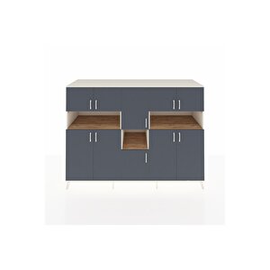 Kronos Dolap 14 Raflı 10 Kapaklı 220x59x163 Aytaşı-antrasit/çam