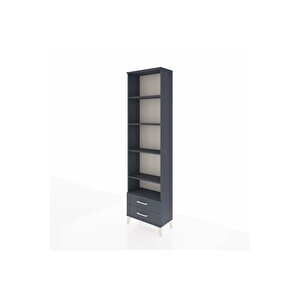 Arges Dolap 5 Raflı 2 Çekmeceli 60x30x221 Antrasit-antrasit