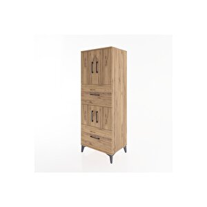 Hyperion Dolap 3 Raflı 2 Çekmeceli 4 Kapaklı 60x44x163 Çam-çam