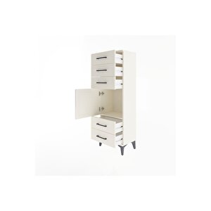 Arges Dolap Tek Raflı 5 Çekmeceli Tek Kapaklı 44x30x134 Aytaşı-aytaşı
