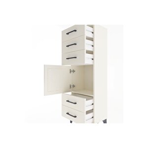 Arges Dolap Tek Raflı 5 Çekmeceli Tek Kapaklı 44x30x134 Aytaşı-aytaşı