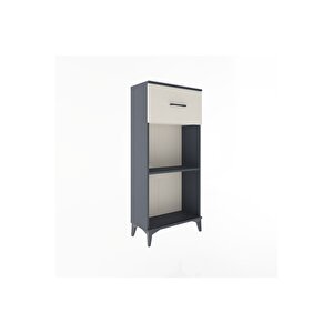 Arges Dolap Tek Raflı Tek Çekmeceli 60x30x134 Antrasit-aytaşı
