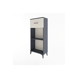 Arges Dolap Tek Raflı Tek Çekmeceli 60x30x134 Antrasit-aytaşı