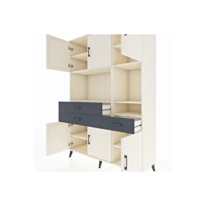 Hyperion Dolap 9 Raflı 3 Çekmeceli 6 Kapaklı 132x44x195 Aytaşı-aytaşı/antrasit