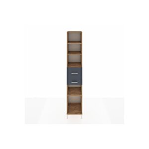 Hyperion Dolap 4 Raflı 2 Çekmeceli 44x44x243 Çam-antrasit