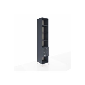 Hyperion Dolap 4 Raflı 3 Çekmeceli 44x44x243 Antrasit-antrasit