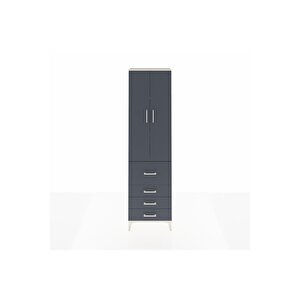 Arges Dolap 3 Raflı 4 Çekmeceli 2 Kapaklı 60x30x221 Aytaşı-antrasit