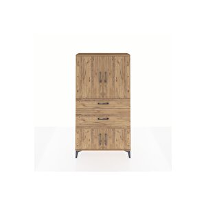 Arges Dolap 2 Raflı 2 Çekmeceli 4 Kapaklı 88x30x163 Çam-çam