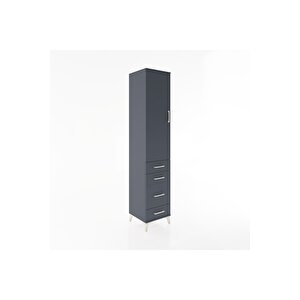 Hyperion Dolap 2 Raflı 4 Çekmeceli Tek Askılı 44x44x221 Antrasit-antrasit