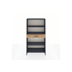 Arges Dolap 3 Raflı Tek Çekmeceli 88x30x163 Antrasit-çam