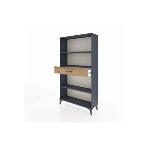 Arges Dolap 3 Raflı Tek Çekmeceli 88x30x163 Antrasit-çam