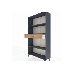 Arges Dolap 3 Raflı Tek Çekmeceli 88x30x163 Antrasit-çam