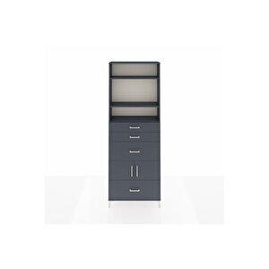 Arges Dolap 4 Raflı 4 Çekmeceli 2 Kapaklı 88x30x243 Antrasit-antrasit