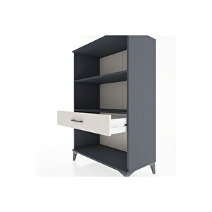 Hyperion Dolap 2 Raflı Tek Çekmeceli 88x44x134 Antrasit-aytaşı