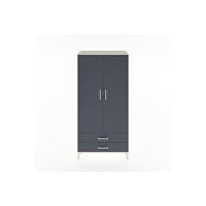 Hyperion Dolap 4 Raflı 2 Çekmeceli 2 Kapaklı 88x44x182 Aytaşı-antrasit