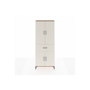 Arges Dolap 4 Raflı Tek Çekmeceli 4 Kapaklı 88x30x221 Çam-aytaşı