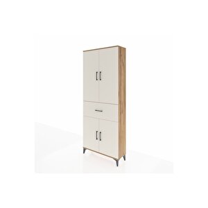 Arges Dolap 4 Raflı Tek Çekmeceli 4 Kapaklı 88x30x221 Çam-aytaşı