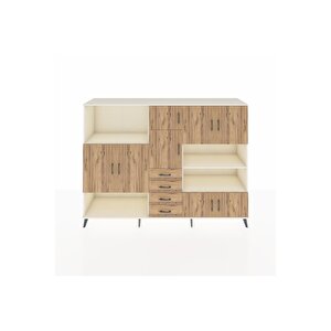 Hyperion Dolap 9 Raflı 4 Çekmeceli 8 Kapaklı 220x44x163 Aytaşı-çam