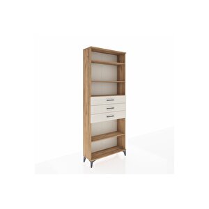 Arges Dolap 4 Raflı 3 Çekmeceli 88x30x221 Çam-aytaşı