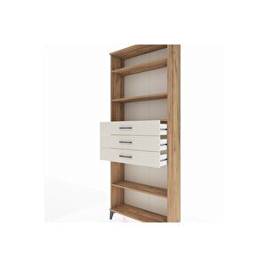 Arges Dolap 4 Raflı 3 Çekmeceli 88x30x221 Çam-aytaşı