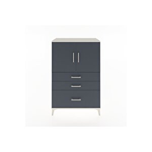 Hyperion Dolap 2 Raflı 3 Çekmeceli 2 Kapaklı 88x44x134 Aytaşı-antrasit