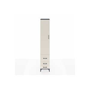 Hyperion Dolap 3 Raflı 3 Çekmeceli Tek Askılı 44x44x243 Antrasit-aytaşı