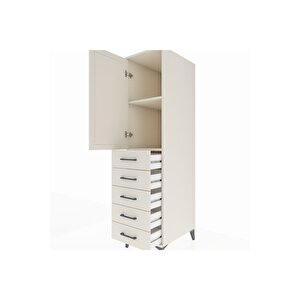 Kronos Dolap 2 Raflı 5 Çekmeceli Tek Kapaklı 44x59x182 Aytaşı-aytaşı