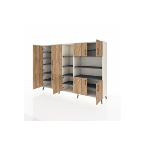 Hyperion Dolap 14 Raflı 9 Kapaklı 220x44x163 Aytaşı-çam/antrasit