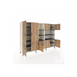 Hyperion Dolap 14 Raflı 9 Kapaklı 220x44x163 Aytaşı-çam/antrasit