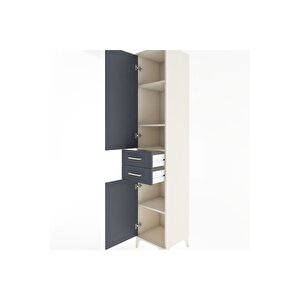 Hyperion Dolap 4 Raflı 2 Çekmeceli 2 Kapaklı 44x44x221 Aytaşı-antrasit