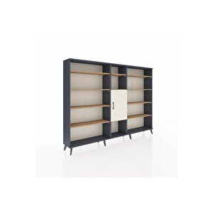 Arges Dolap 12 Raflı Tek Kapaklı  220x30x163 Antrasit-aytaşı/çam