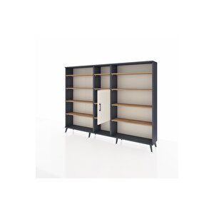 Arges Dolap 12 Raflı Tek Kapaklı  220x30x163 Antrasit-aytaşı/çam