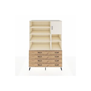Kronos Dolap 8 Raflı 8 Çekmeceli Tek Kapaklı  132x59x195 Aytaşı-aytaşı/çam