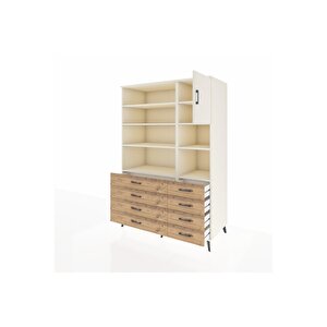 Kronos Dolap 8 Raflı 8 Çekmeceli Tek Kapaklı  132x59x195 Aytaşı-aytaşı/çam