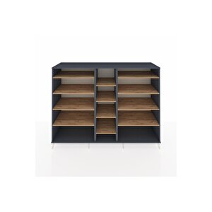 Kronos Dolap 11 Raflı  220x59x163 Antrasit-antrasit/çam